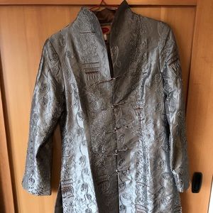 Chinese style tunic jacket in silver